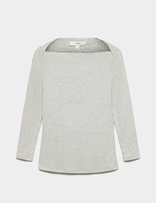 Pure Cotton Slash Neck Top