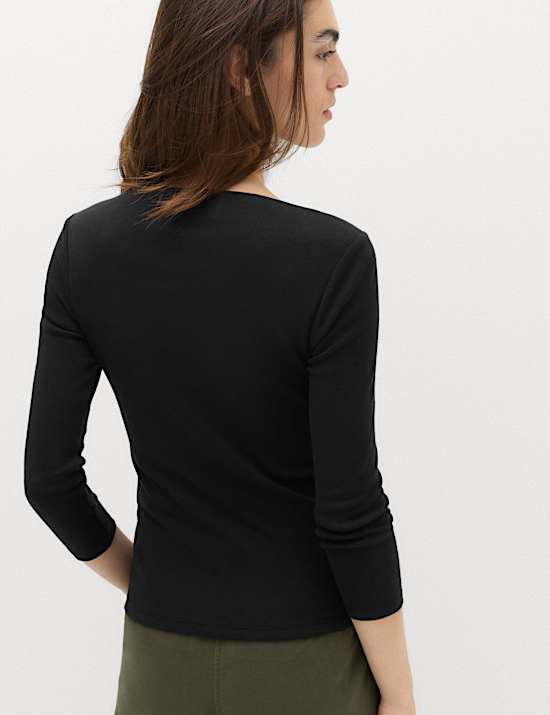 Pure Cotton Slash Neck Top