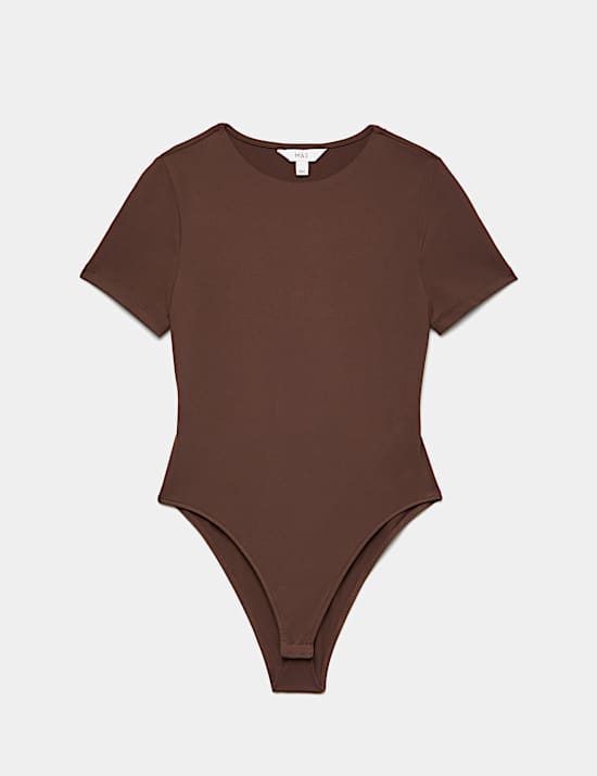 Crew Neck Short Sleeve Fitted Bodysuit