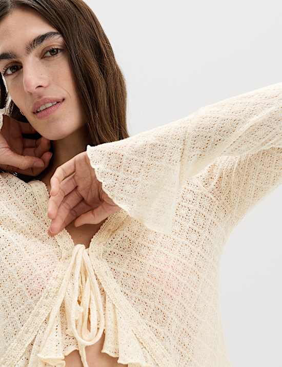 Crochet Tie Fastening Cardigan
