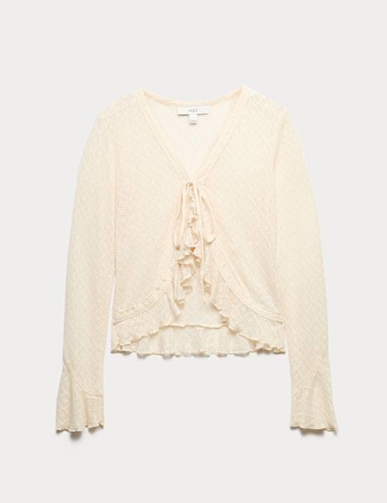 Crochet Tie Fastening Cardigan