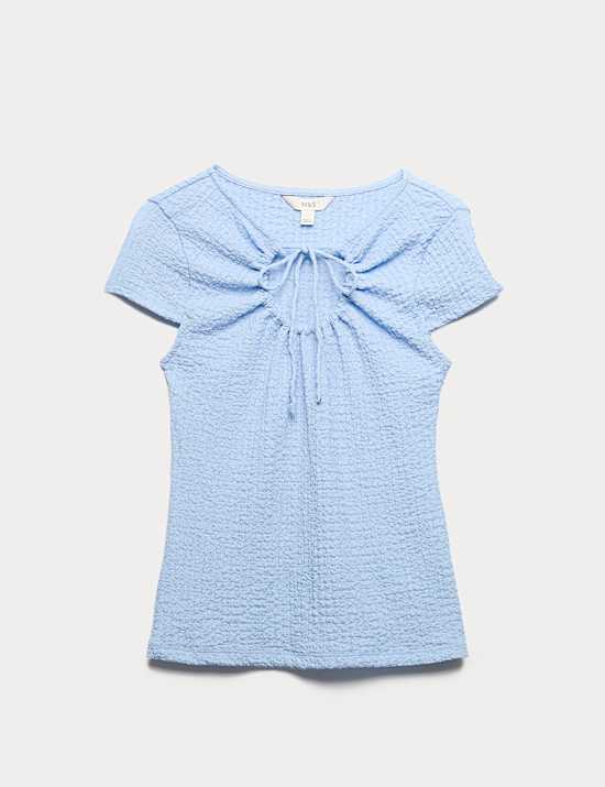 Textured Keyhole Top