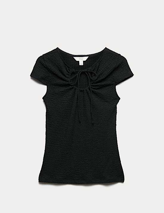 Textured Keyhole Top