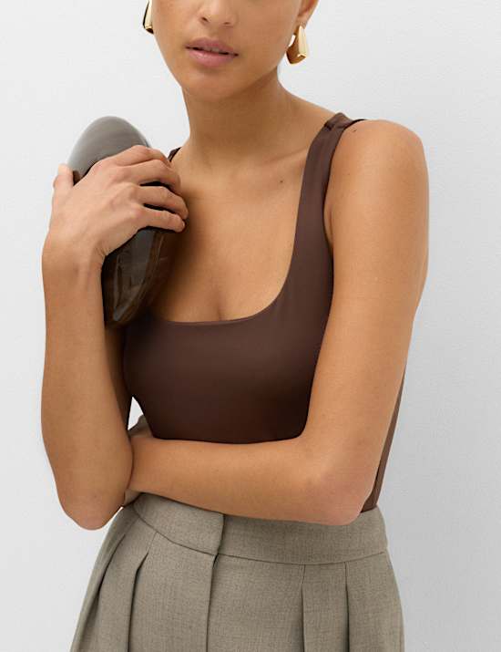 Square Neck Fitted Vest Bodysuit
