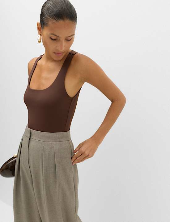 Square Neck Fitted Vest Bodysuit