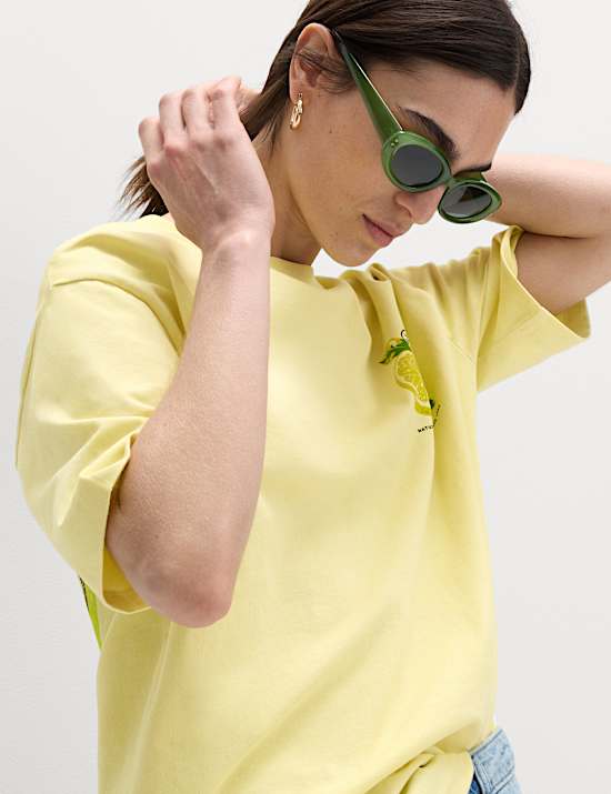 Pure Cotton Graphic Oversized T-Shirt