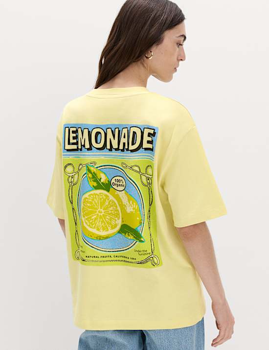Pure Cotton Graphic Oversized T-Shirt