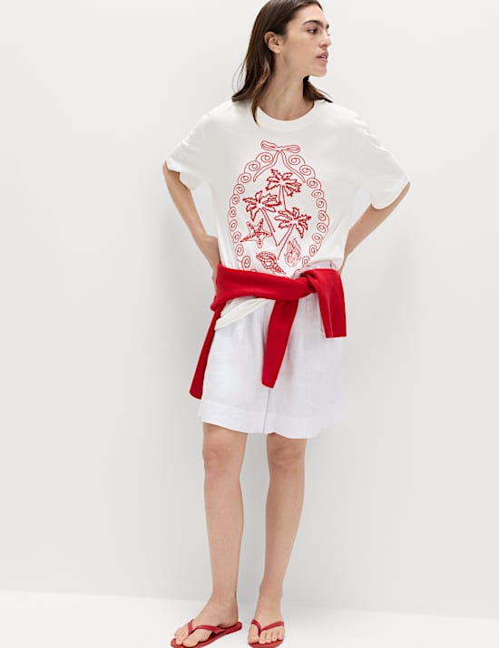 Oversized T-shirt van zuiver katoen met graphic