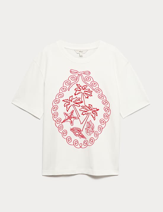 Oversized T-shirt van zuiver katoen met graphic