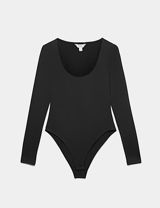 Scoop Neck Fitted Long Sleeve Bodysuit