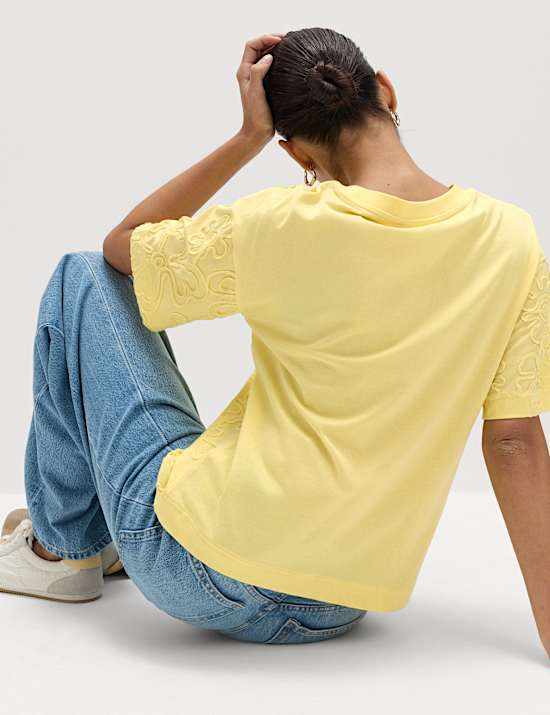 Pure Cotton Appliqu&eacute; T-Shirt