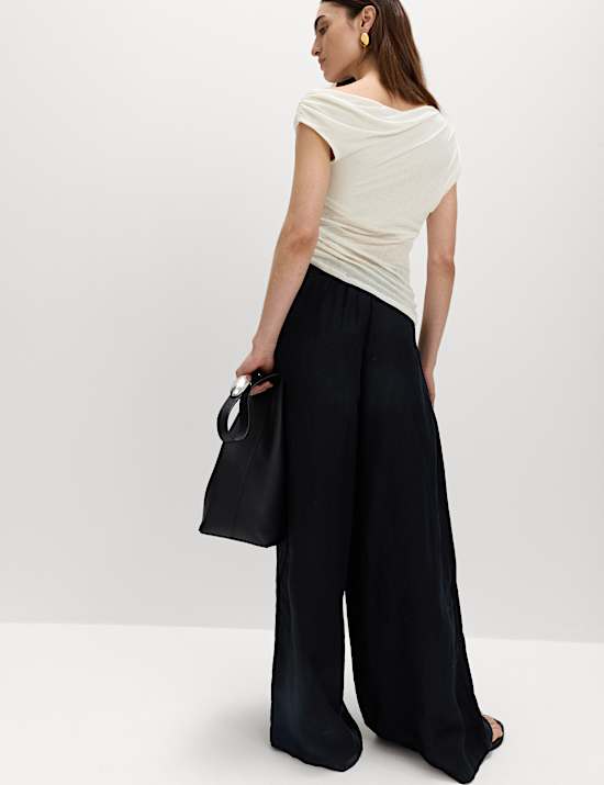 Asymmetric Mesh Drape Top