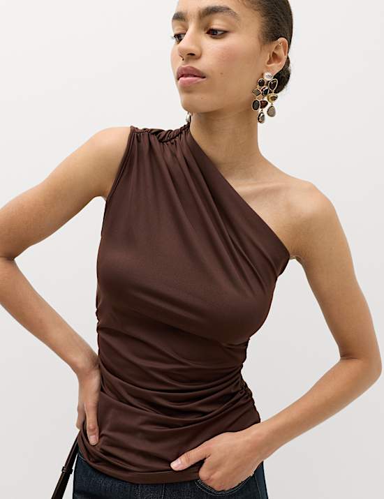 One Shoulder Drape Top