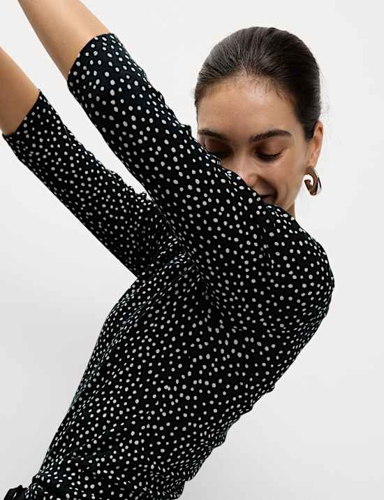 Pure Cotton Printed Slim Fit Slash Neck Top