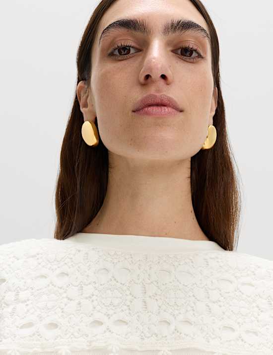 Pure Cotton Lace Bib T-Shirt