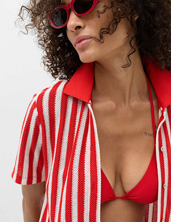Striped Crochet Style Shirt