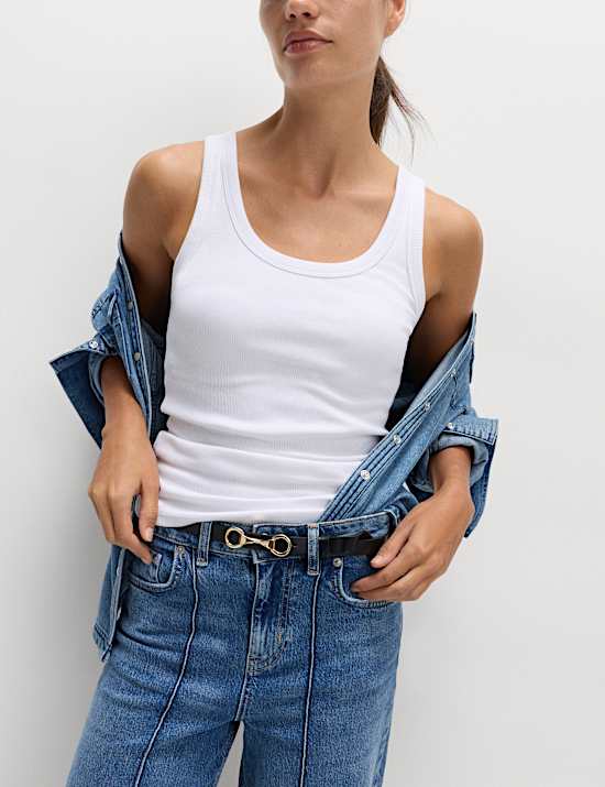 Ριμπ φανελάκια με υψηλή περιεκτικότητα σε βαμβάκι, σετ των 2