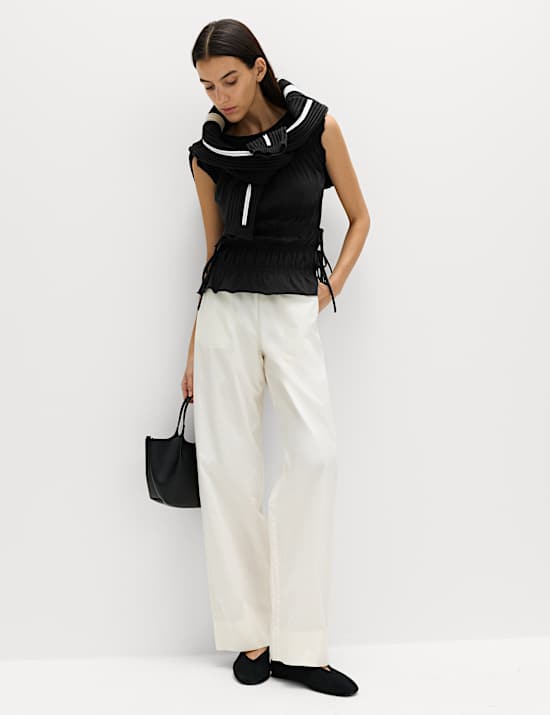 Pure Cotton Smocked Detail Top