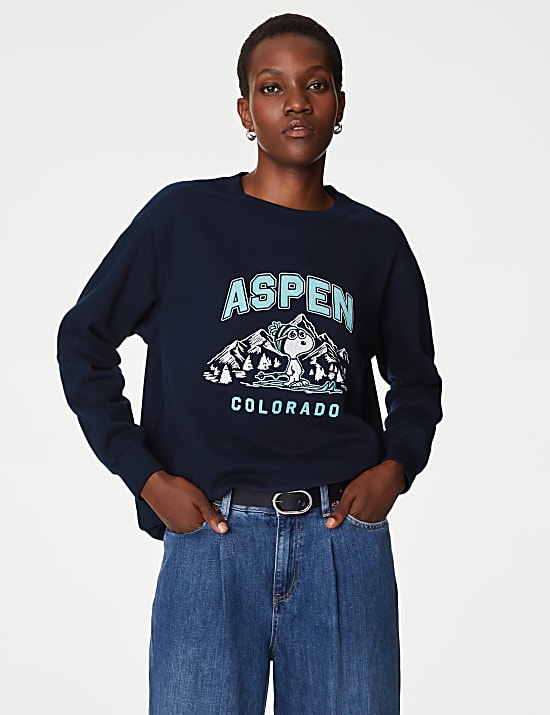 Cotton Rich Snoopy&trade; Slogan Sweatshirt