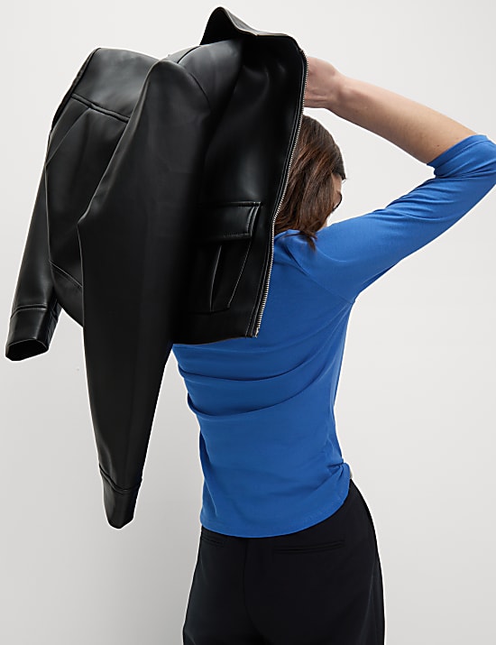 Top van zuiver katoen met slanke pasvorm