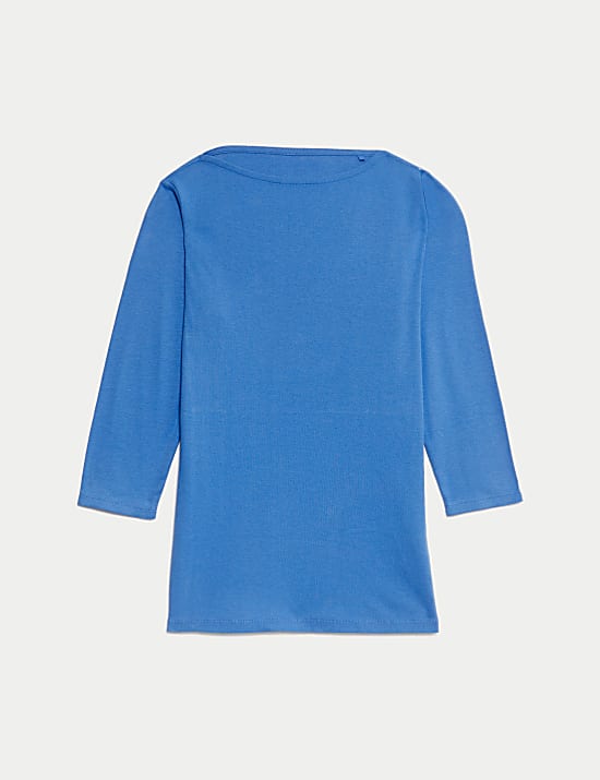 Top van zuiver katoen met slanke pasvorm