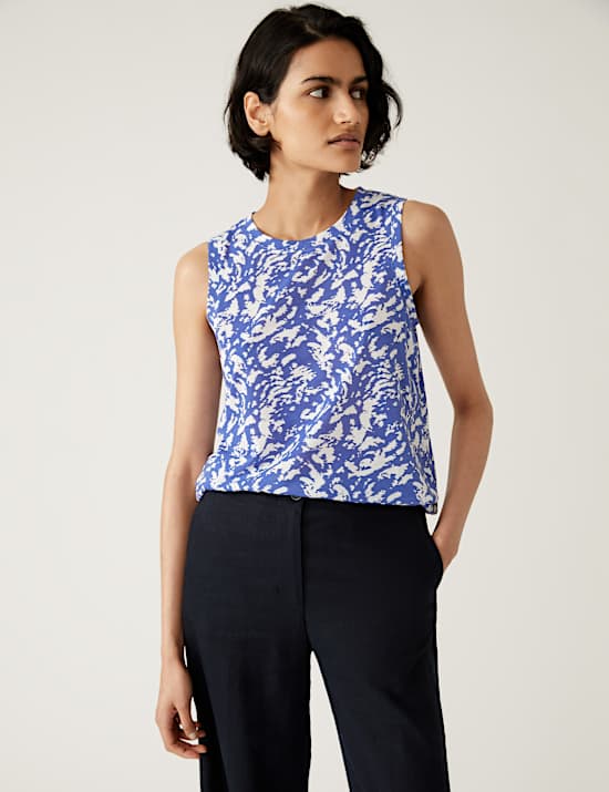Printed Relaxed Vest Top