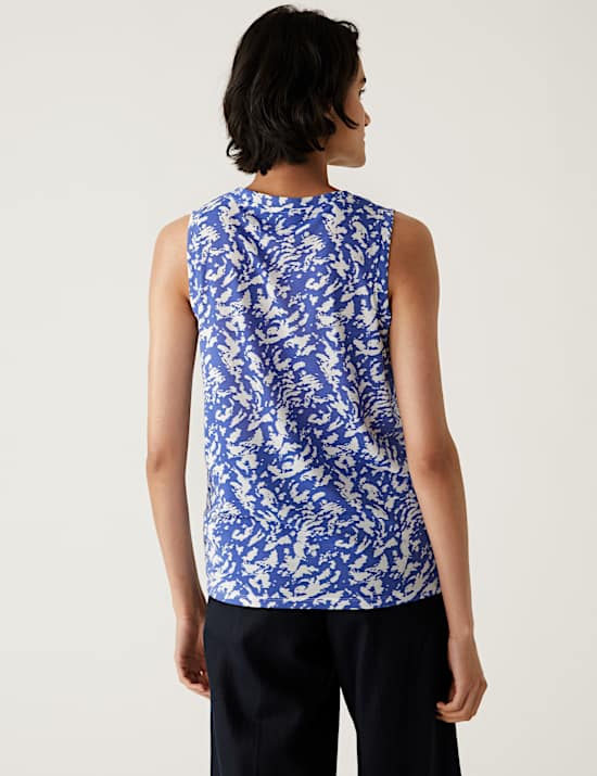Printed Relaxed Vest Top