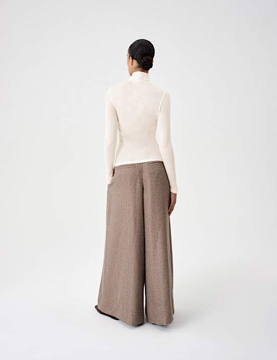 Wool Touch Roll Neck Long Sleeve Top