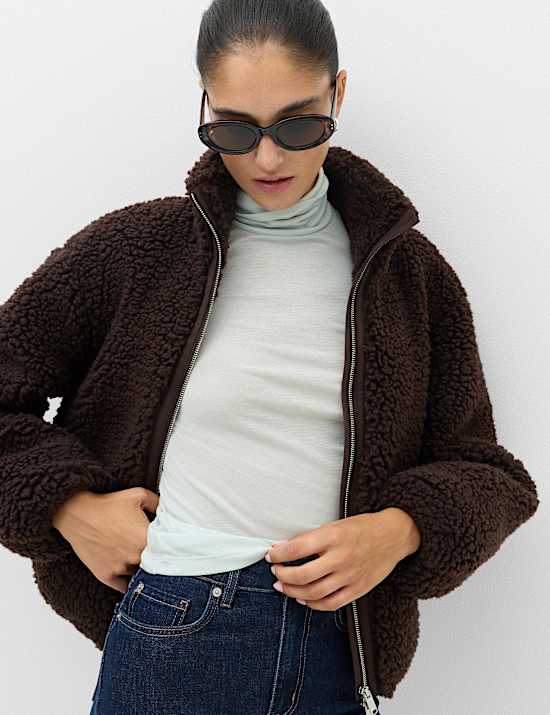 Wool Touch Roll Neck Long Sleeve Top