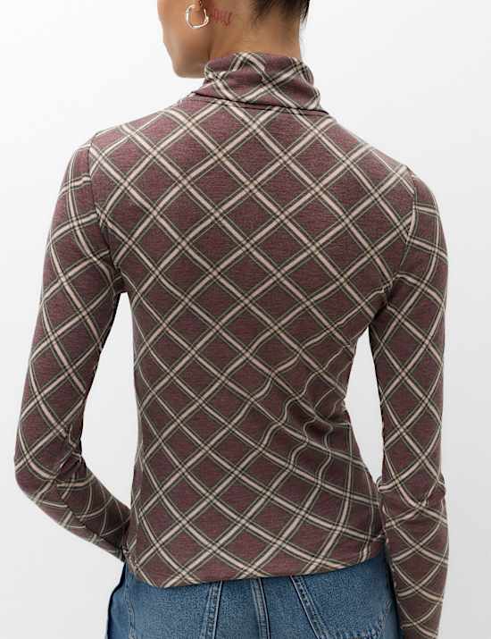 Wool Touch Layering Slim Roll Neck Top