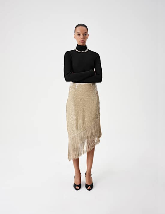 Wool Touch Roll Neck Long Sleeve Top