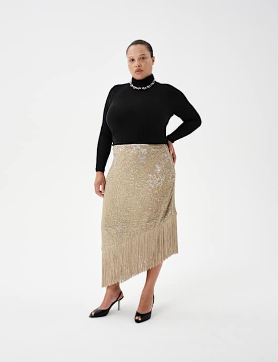 Wool Touch Roll Neck Long Sleeve Top