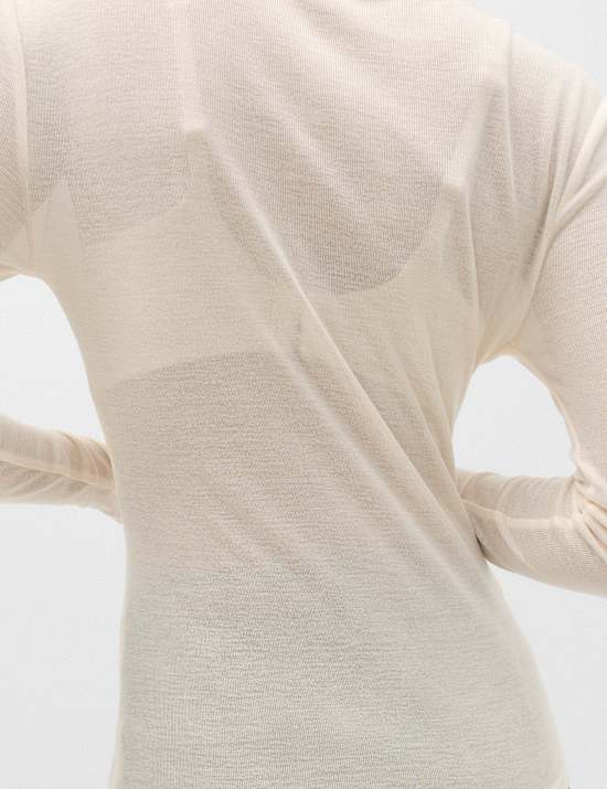 Lyocell Rich Henley Top with Wool