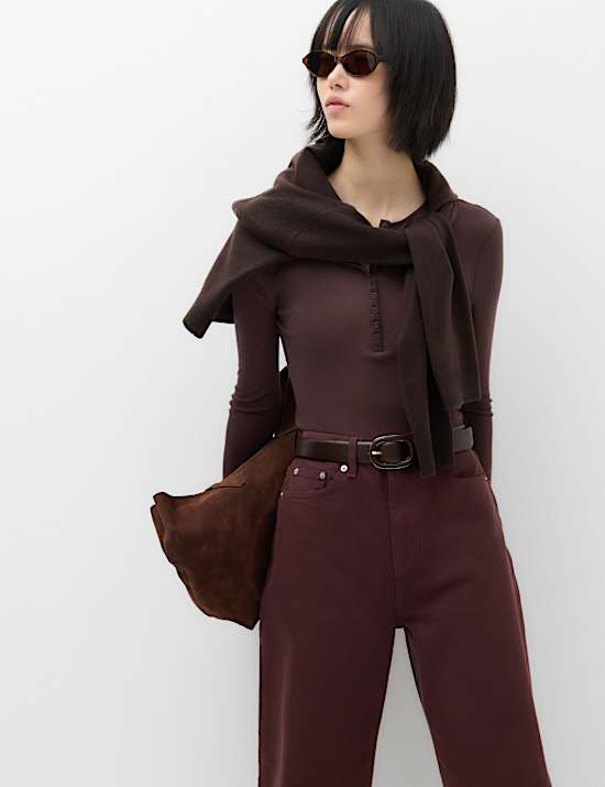 Lyocell Rich Henley Top with Wool