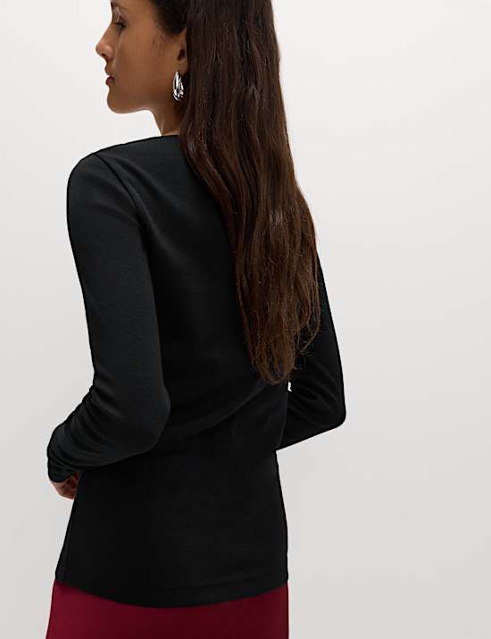 Pure Cotton Slash Neck Top