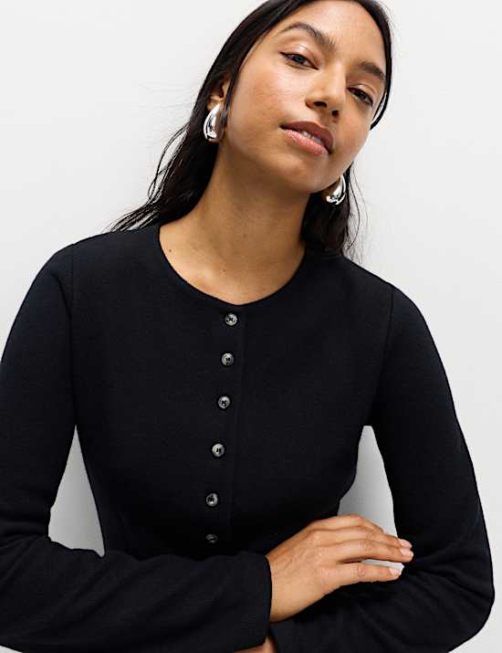 Cardigan confortable coupe cintrée à col rond