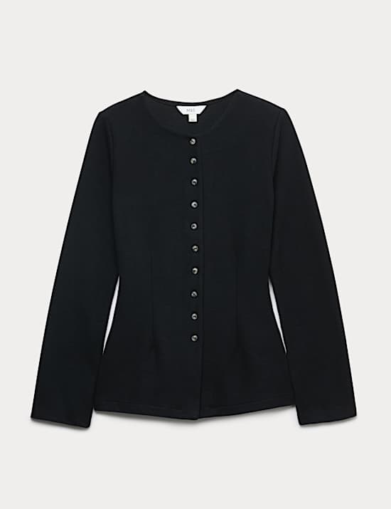 Cardigan confortable coupe cintrée à col rond