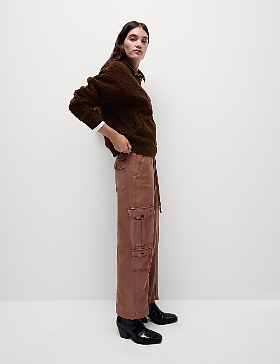 Borg Textured Half Zip Sweatshirt