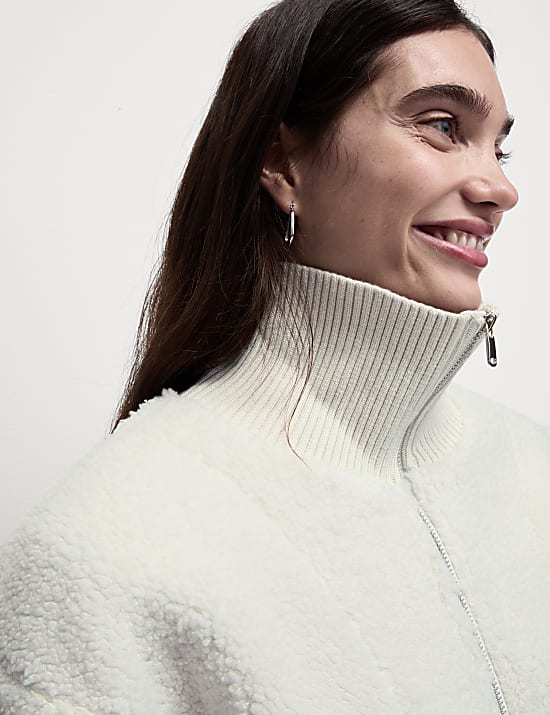 Borg Textured Half Zip Sweatshirt