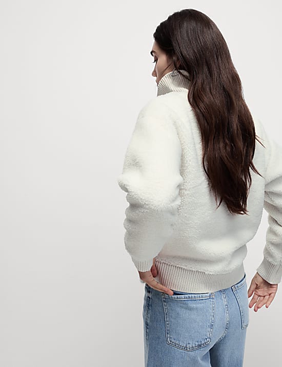 Borg Textured Half Zip Sweatshirt