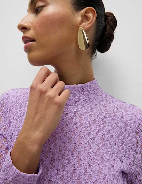 Cotton Blend Lace Top