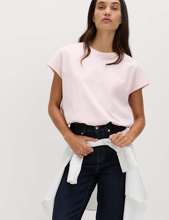 Cotton Rich Bubble Hem T-Shirt