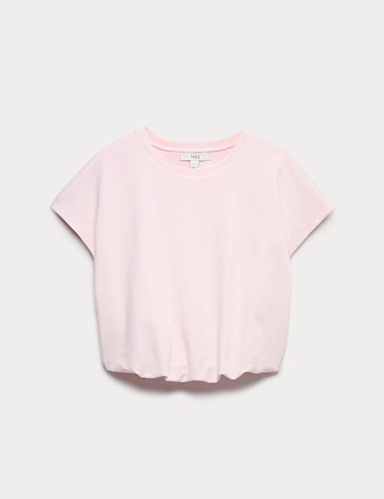 Cotton Rich Bubble Hem T-Shirt