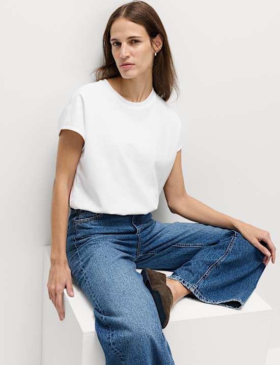 Cotton Rich Bubble Hem T-Shirt