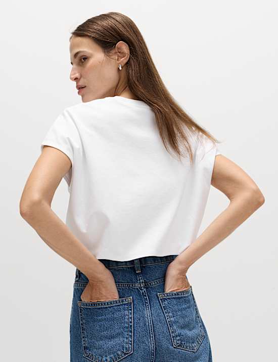 Cotton Rich Bubble Hem T-Shirt
