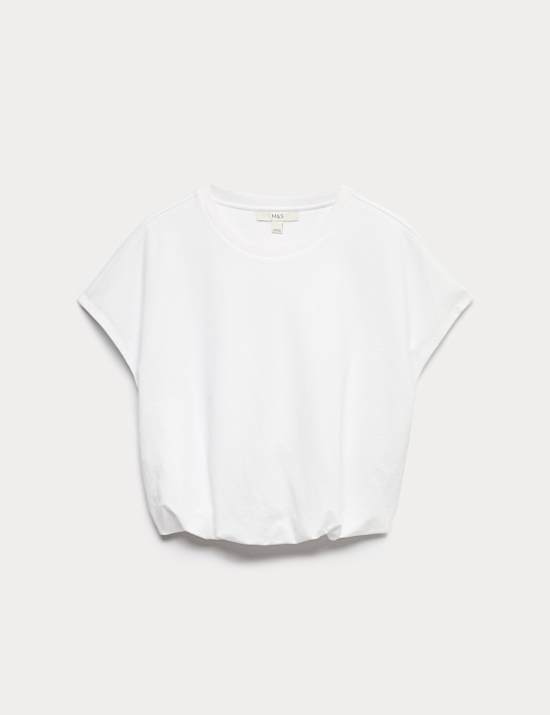 Cotton Rich Bubble Hem T-Shirt