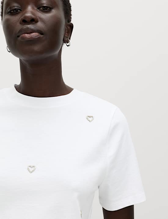 Pure Cotton Embellished T-Shirt