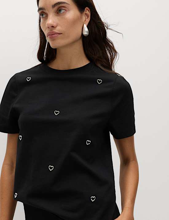 Pure Cotton Embellished T-Shirt