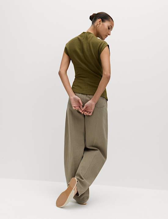 Cotton Rich Drape Sleeveless Top