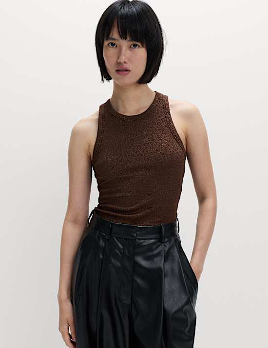 Katoenrijk hemdje met glitter